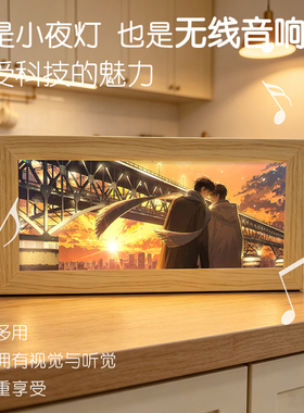 某某周边蓝牙音响灯光画卧室氛围小夜灯二次元桌面摆件创意礼物