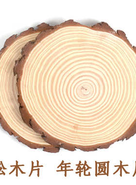 松木片绘画装饰摆件环境布置年轮圆木片原木片儿童幼儿园手工材料