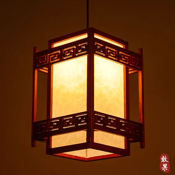 仿古中式过道餐厅木艺吊灯