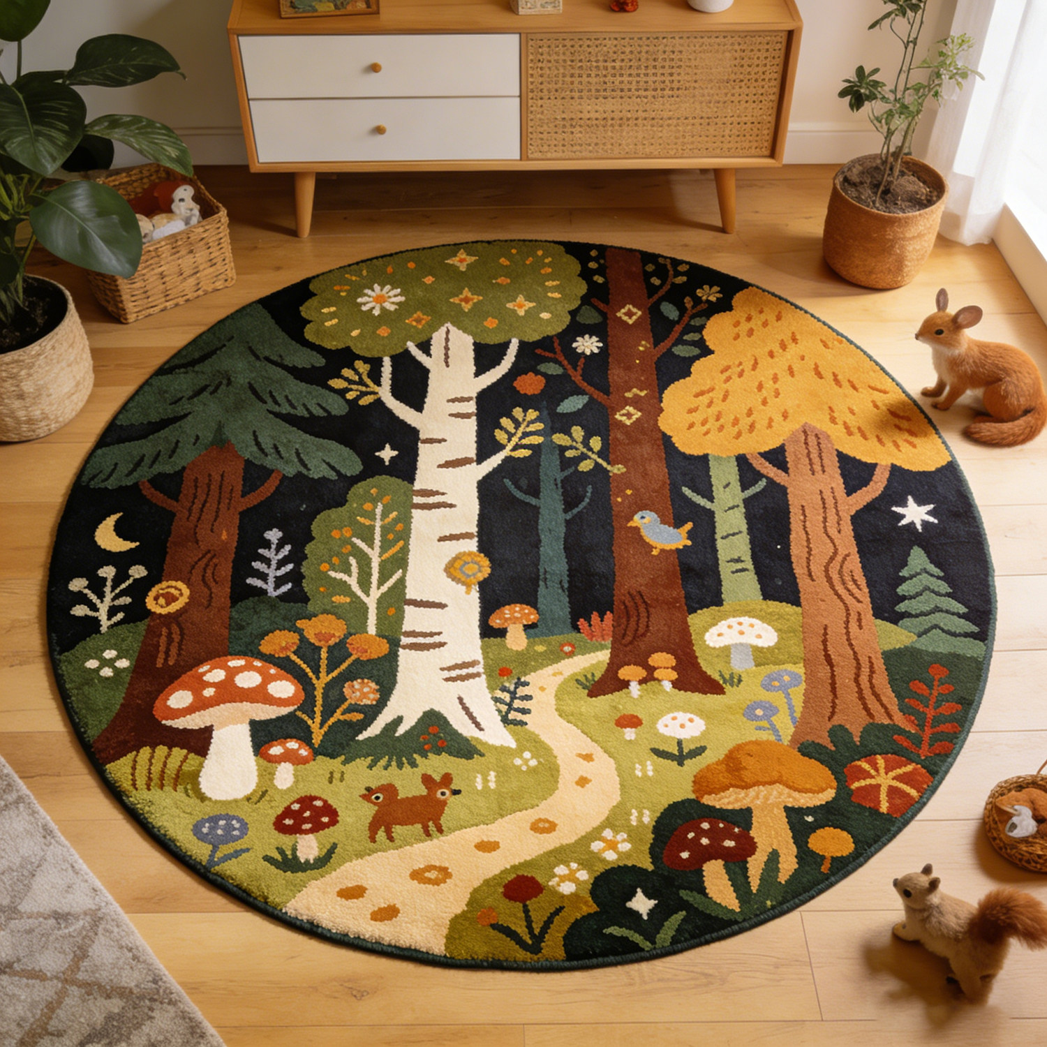 卡通圆形地毯客厅卧室萌系可爱加厚床边毯少女心家用房间防滑地垫,居家布艺,地毯,淘宝优惠券,粉丝福利购,淘宝优惠卷