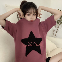 Real shooting of new summer clothes Korean student print T-shirt