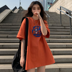 實拍  短袖t恤女寬鬆韓版ins潮國原宿風半袖超火chic上衣