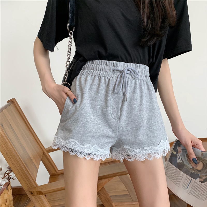 South Korea wide leg pants pants lace stitching casual pants women's hot pants