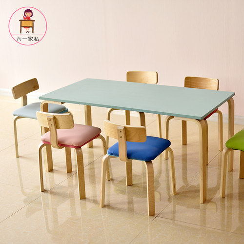 可随意拼接结实彩色长方形桌椅