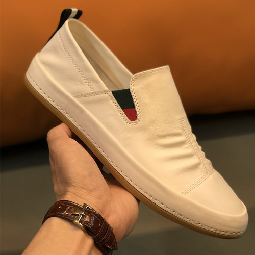 头层牛皮软皮乐福男鞋透气薄款