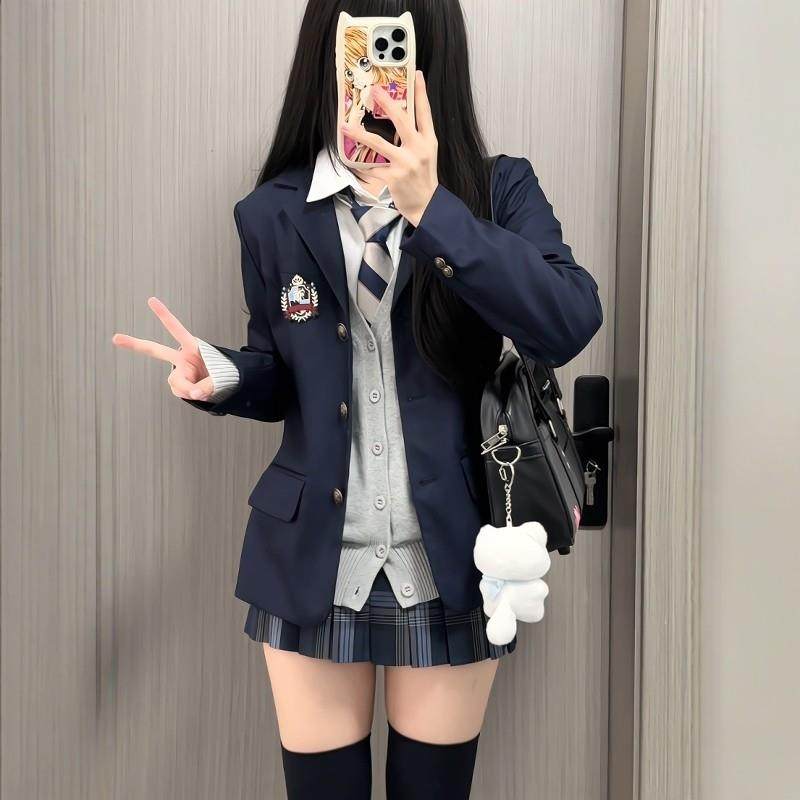 川町香JK西装外套女西服秋冬上衣日系修身学院风校供感制服三粒扣,女装/女士精品,西装,淘宝优惠券,粉丝福利购,淘宝优惠卷