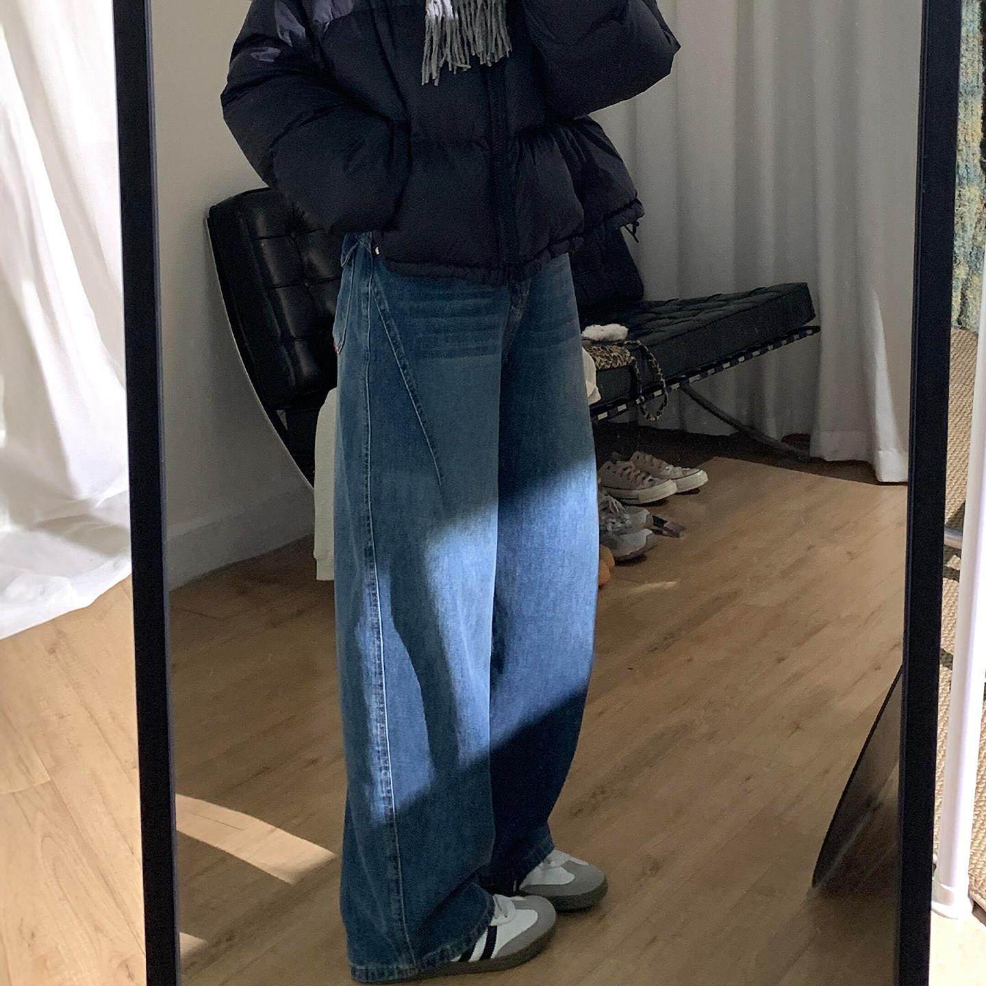 美式弯刀牛仔裤女秋冬加绒胖妹妹mm梨型身材高腰宽松显瘦阔腿长裤,女装/女士精品,大码裤装,淘宝优惠券,粉丝福利购,淘宝优惠卷