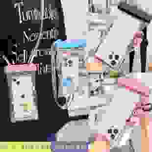 夜光手机防水袋卡通带气囊通用可触屏游泳潜水8级防水手机袋