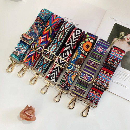 彩色包带民族风百搭斜挎包带子潮