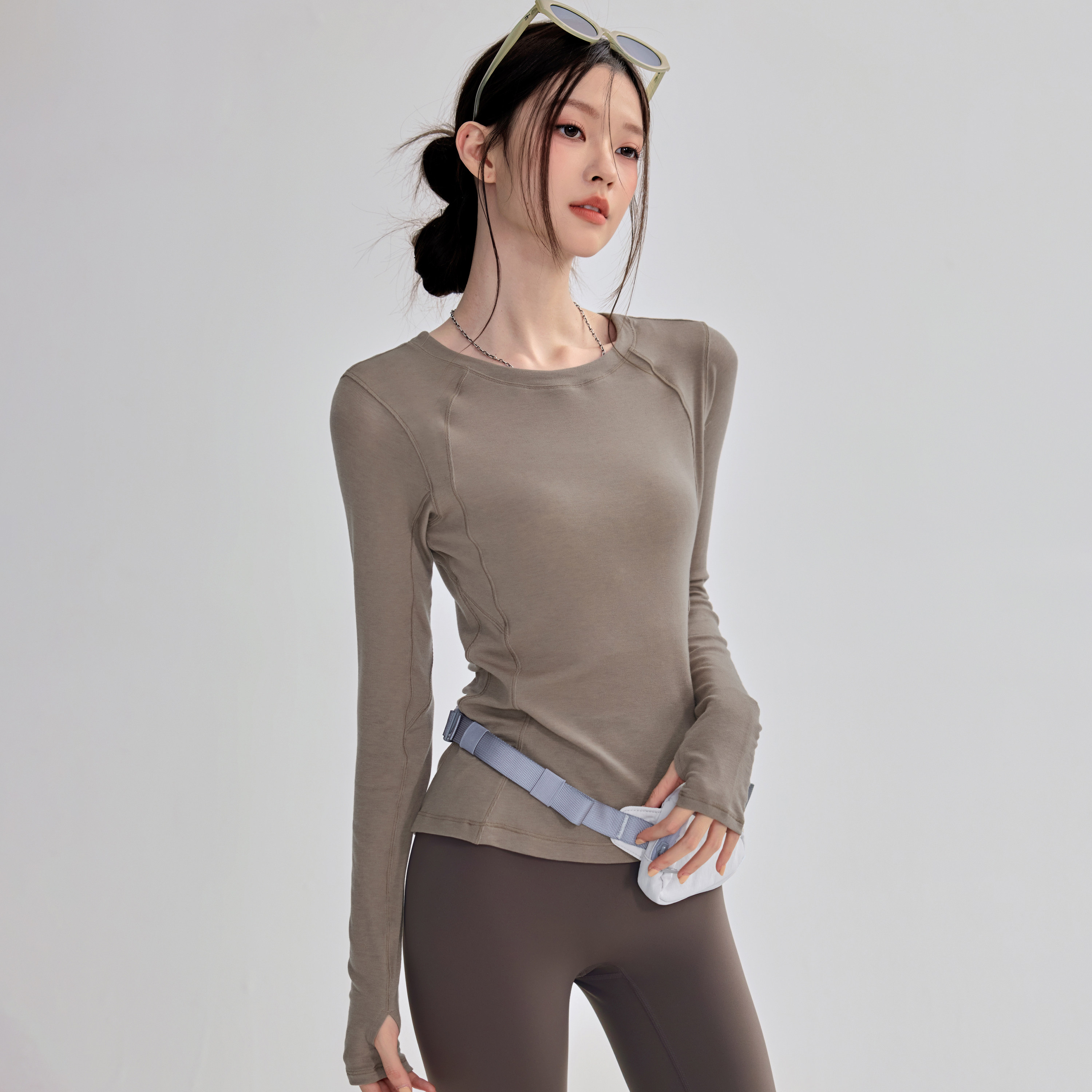 秋冬保暖运动t恤户外跑步专用