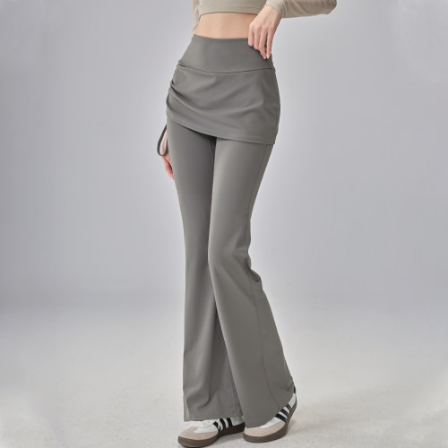 假两件瑜伽微喇裤女提臀带屁帘春