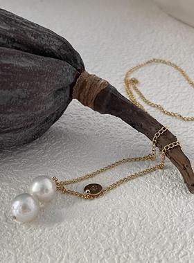 珍珠项链注金轻奢高级感锁骨链