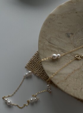 美国14K注金小众设计六角珍珠