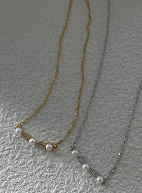 纯银小众设计感mini细小珠项链