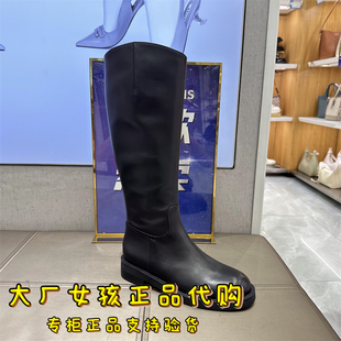 专柜正品 骑士靴真皮高长筒女靴长筒靴3FT71 百丽2023年冬款 Belle