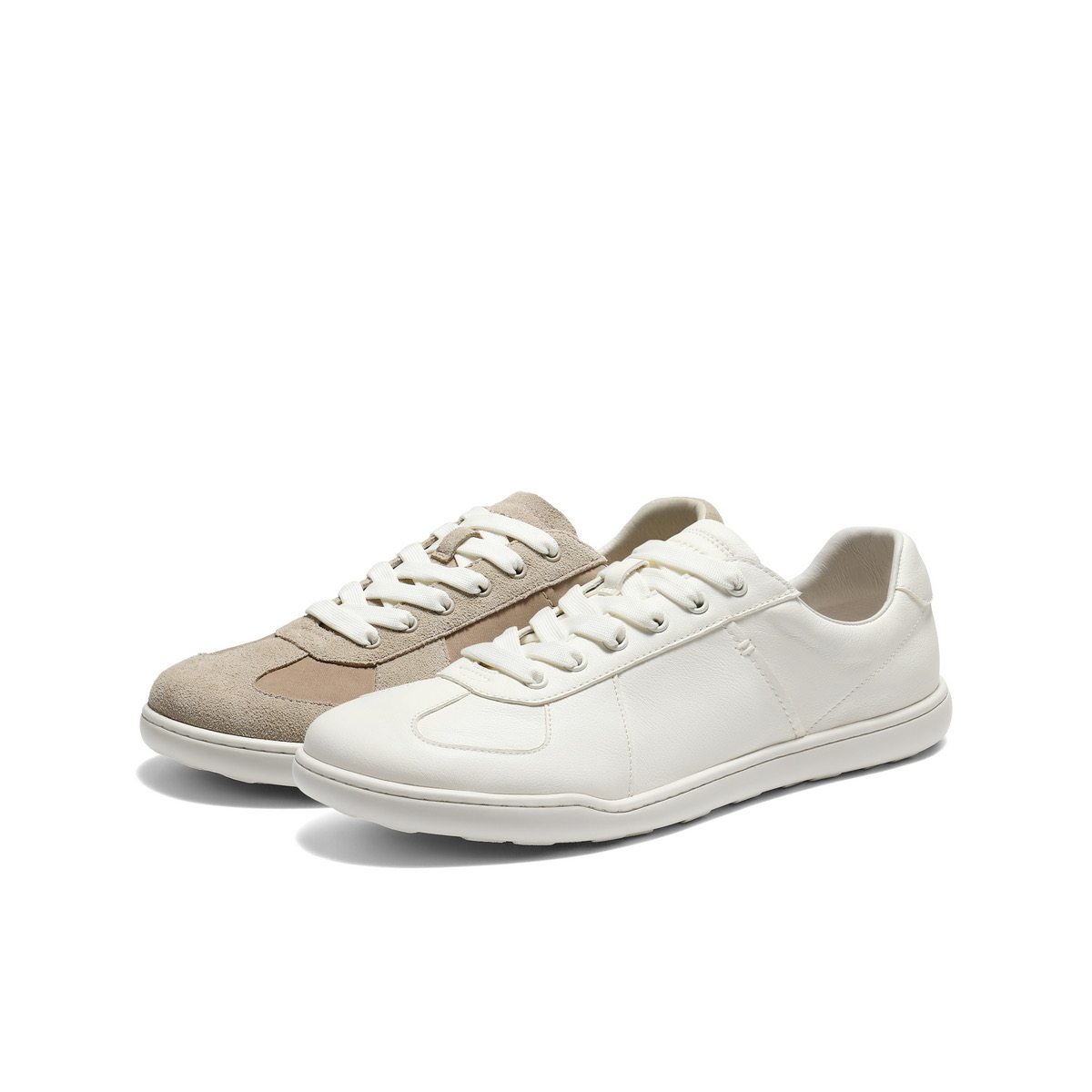 专柜正品百丽2026夏男鞋真牛皮休闲复古小白板鞋男德训鞋D7B04BM6,流行男鞋,德训鞋,淘宝优惠券,粉丝福利购,淘宝优惠卷