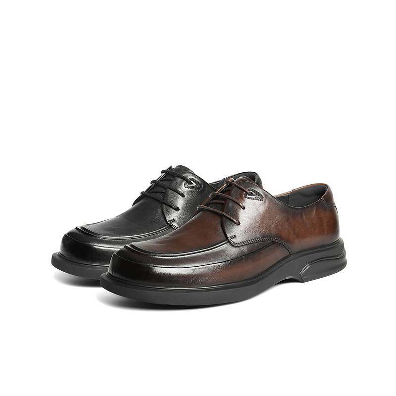 百丽男鞋牛皮商务德比鞋休闲皮鞋