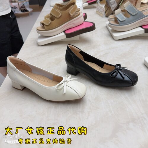 百丽真皮粗高跟单鞋女通勤单鞋