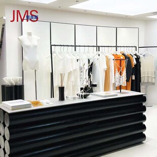 服装 包店陈列架 玻璃展台中岛流水台买手店黑色货架鞋 店展架落地式