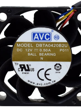 原装AVC DBTA0420B2U 4020 12V 0.50A 4线PWM温控高转速散热风扇