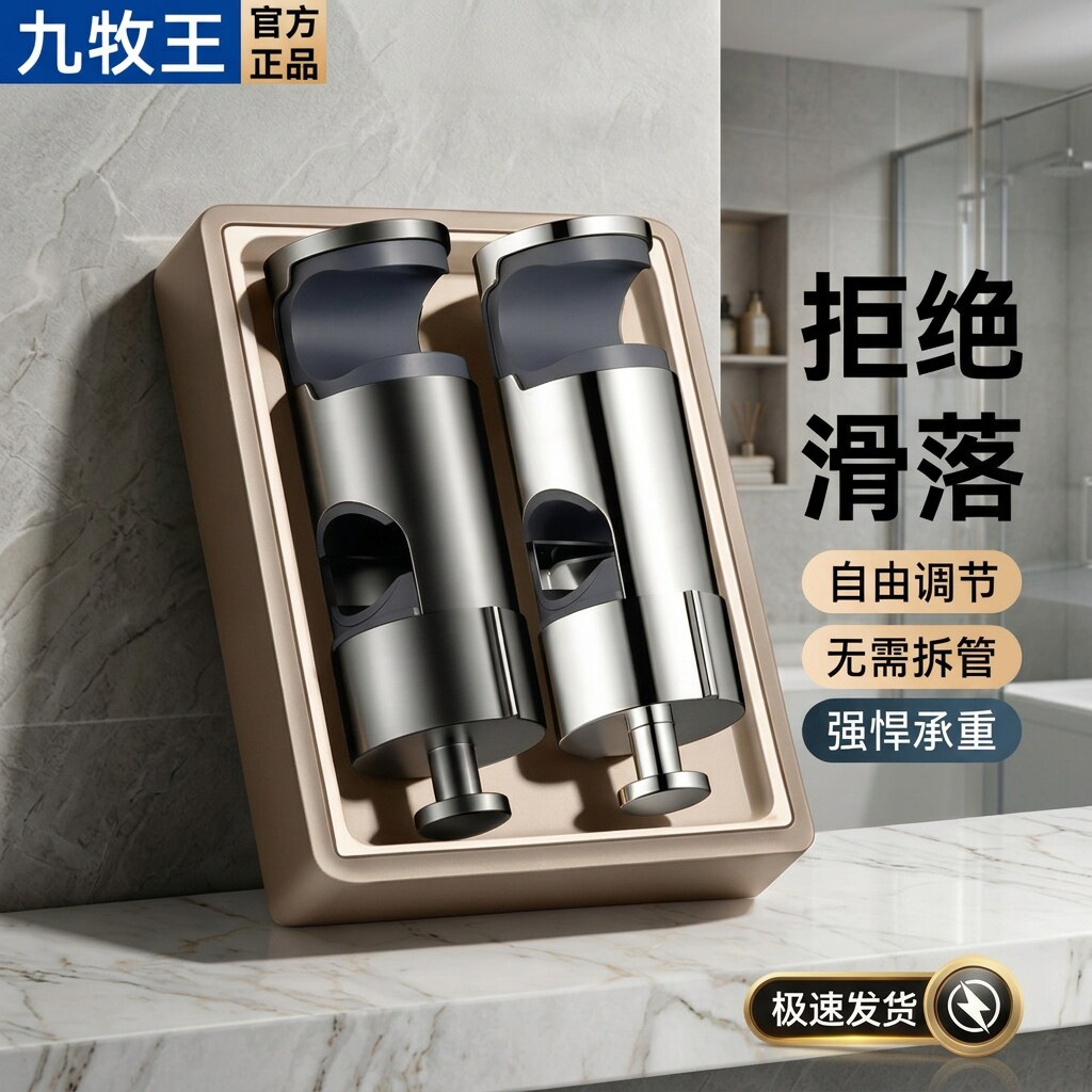 九牧王适用免拆管花洒喷头支架图片