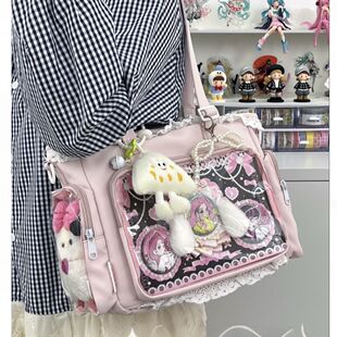 日系透明吧唧漫展痛包日常娃包单肩包女学生上课通勤托特包斜挎包