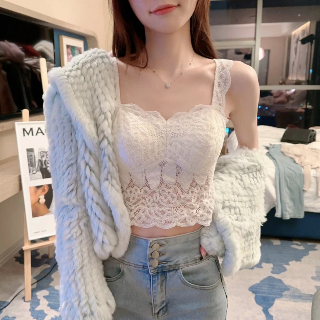 柔软法式蕾丝吊带背心外穿小众