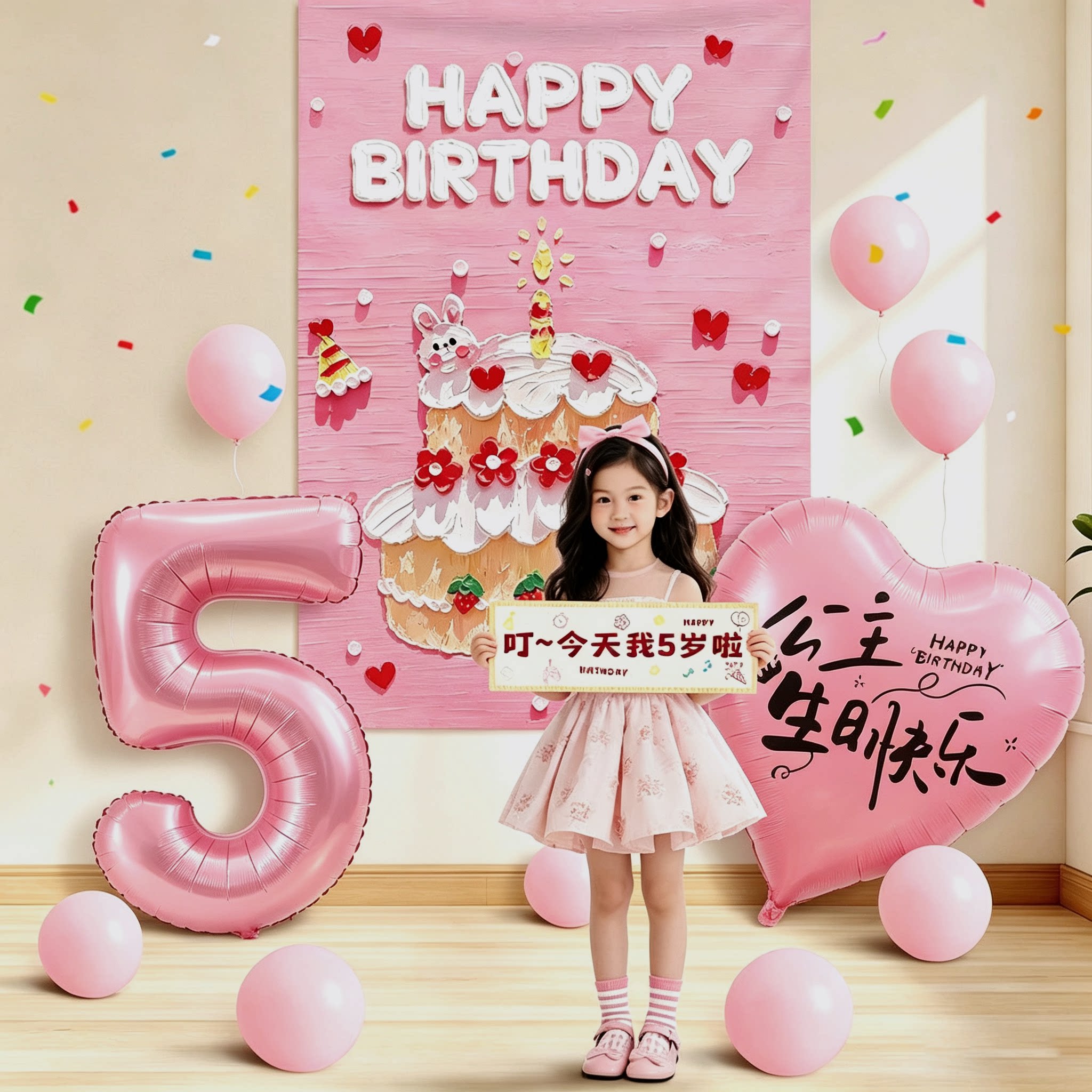 【网红爆款】粉色派对生日装饰