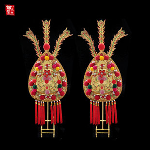 26年家用潮汕拜神敬佛天公月娘铜金花插香炉金花神花彩结婚床头花