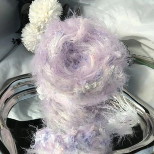 烟月不识|diy新款手编特色长毛网红手混线毛线团海马毛编织