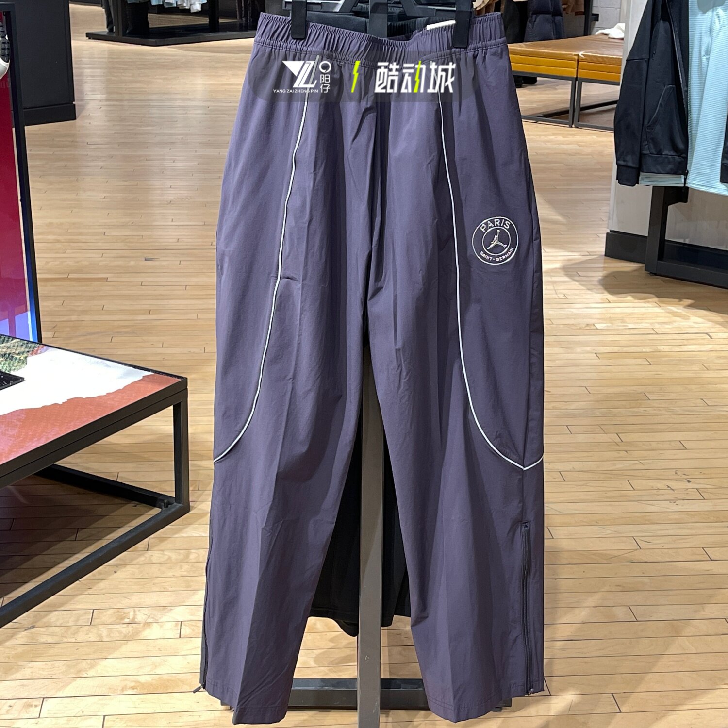 Jordan正品男子飞人印花篮球运动训练梭织防风直筒长裤IF3800-018