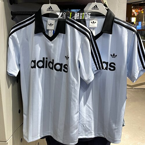 adidas三叶草速干翻领短袖T恤