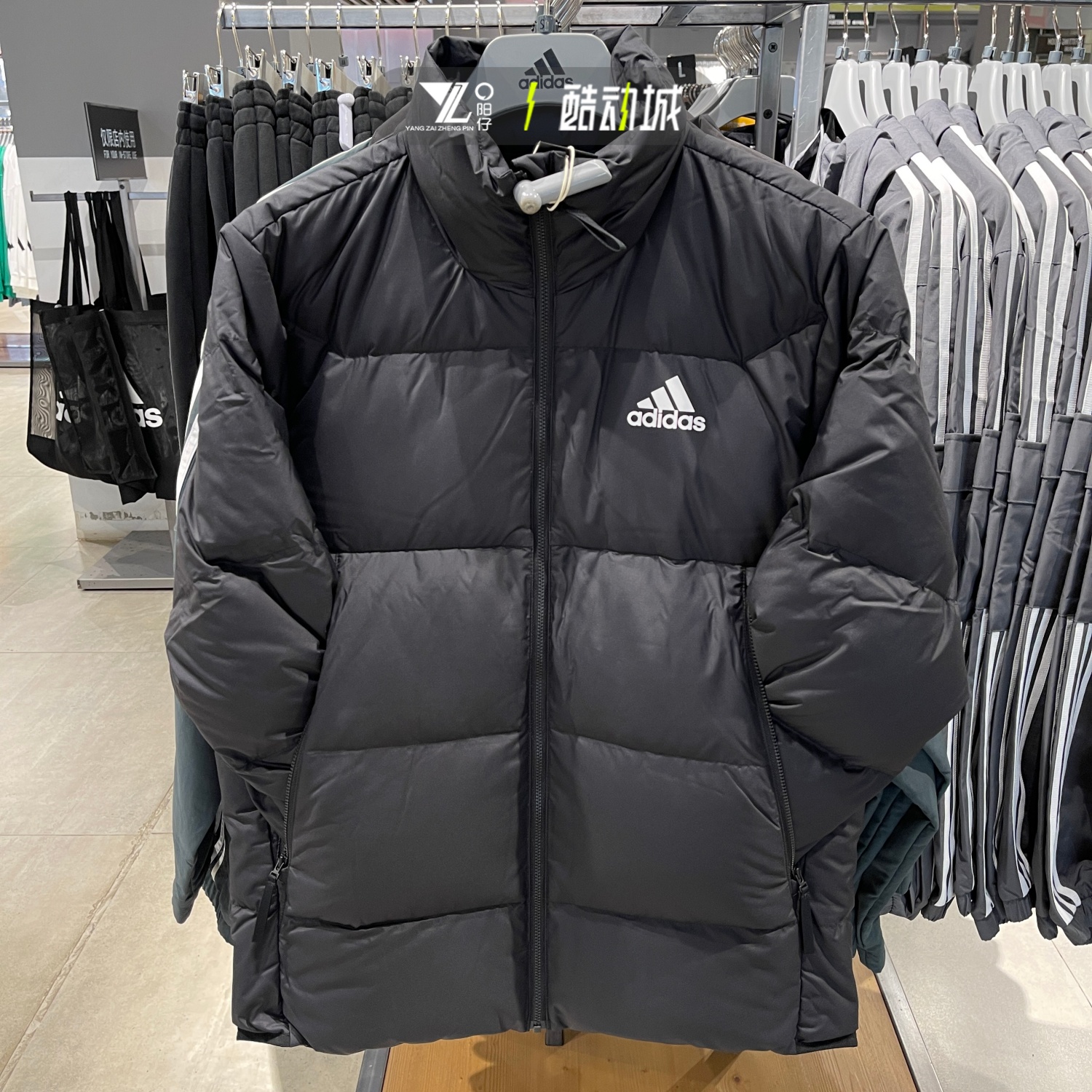 阿迪达斯三叶草男子立领羽绒服