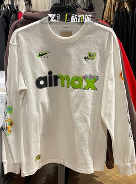 nike耐克正品新款上衣男子印花纯棉舒适休闲长袖T恤 IQ3976-100