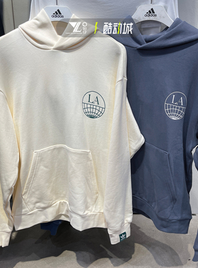 阿迪达斯三叶草男女同款针织休闲套头衫连帽卫衣 JI6956 JJ4038