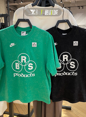 nike耐克女子25夏季新款水洗做旧纯棉圆领半袖T恤IF0623-010-324