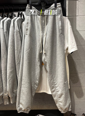 正品Nike耐克男子运动休闲毛圈卫裤灰色宽松刺绣长裤FZ0225-063
