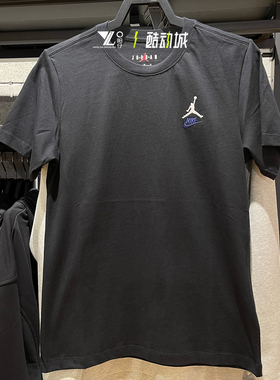 正品Jordan25年夏季新款AJ印花短袖黑色轻薄透气半袖IB7527-010