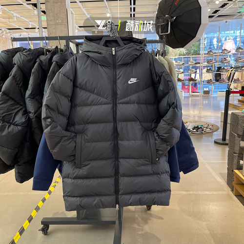 Nike连帽中长款女子保暖羽绒服