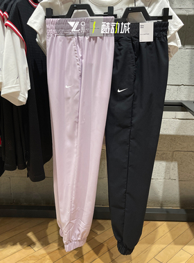 正品nike耐克男女童运动训练梭织速干黑色束脚长裤FD2857-010-537