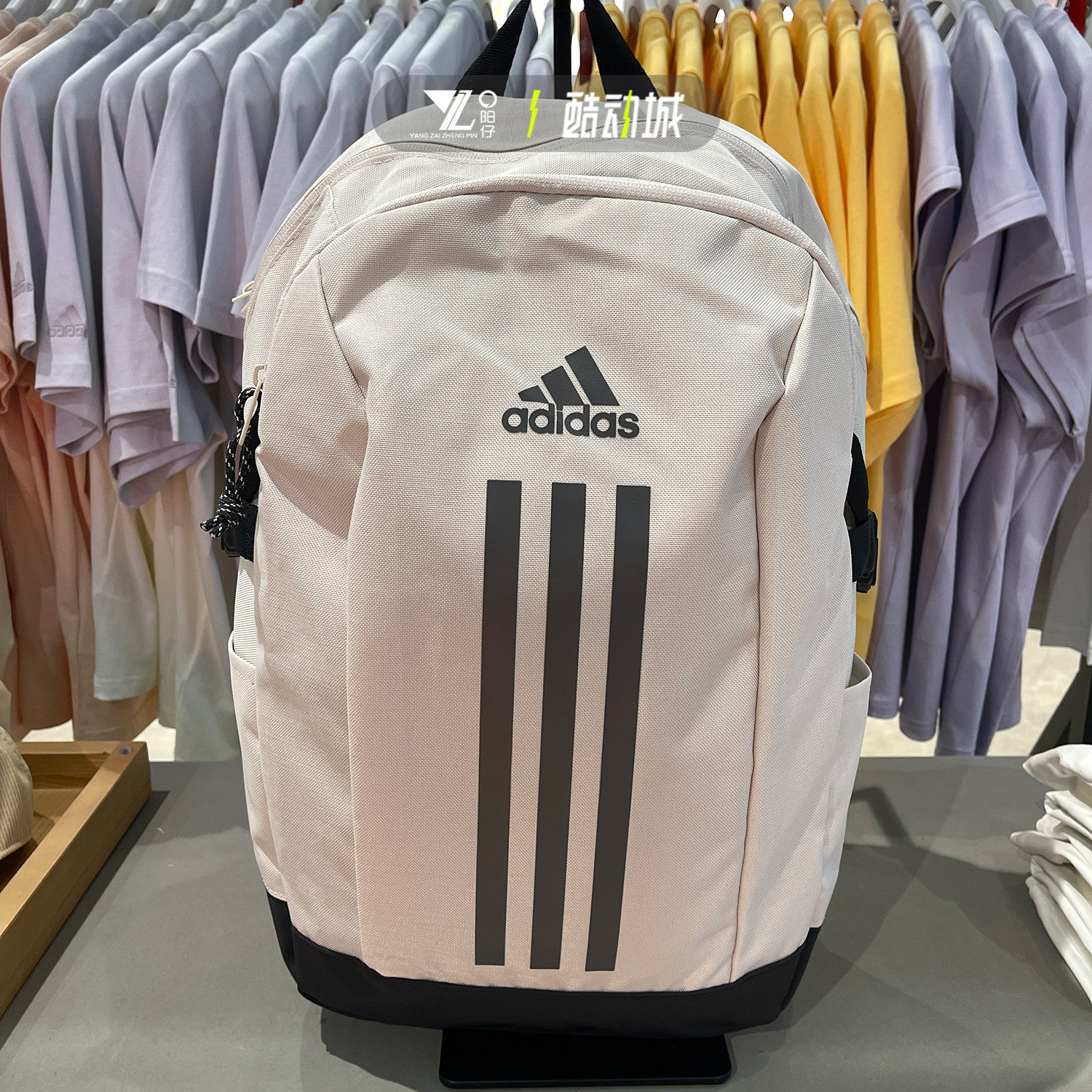阿迪达斯男女米白色背包双肩背包