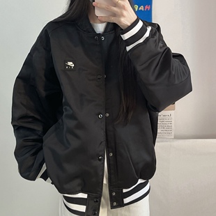 nike耐克男女25年春季新款防泼水夹克黑色棒球服外套HJ0302-010