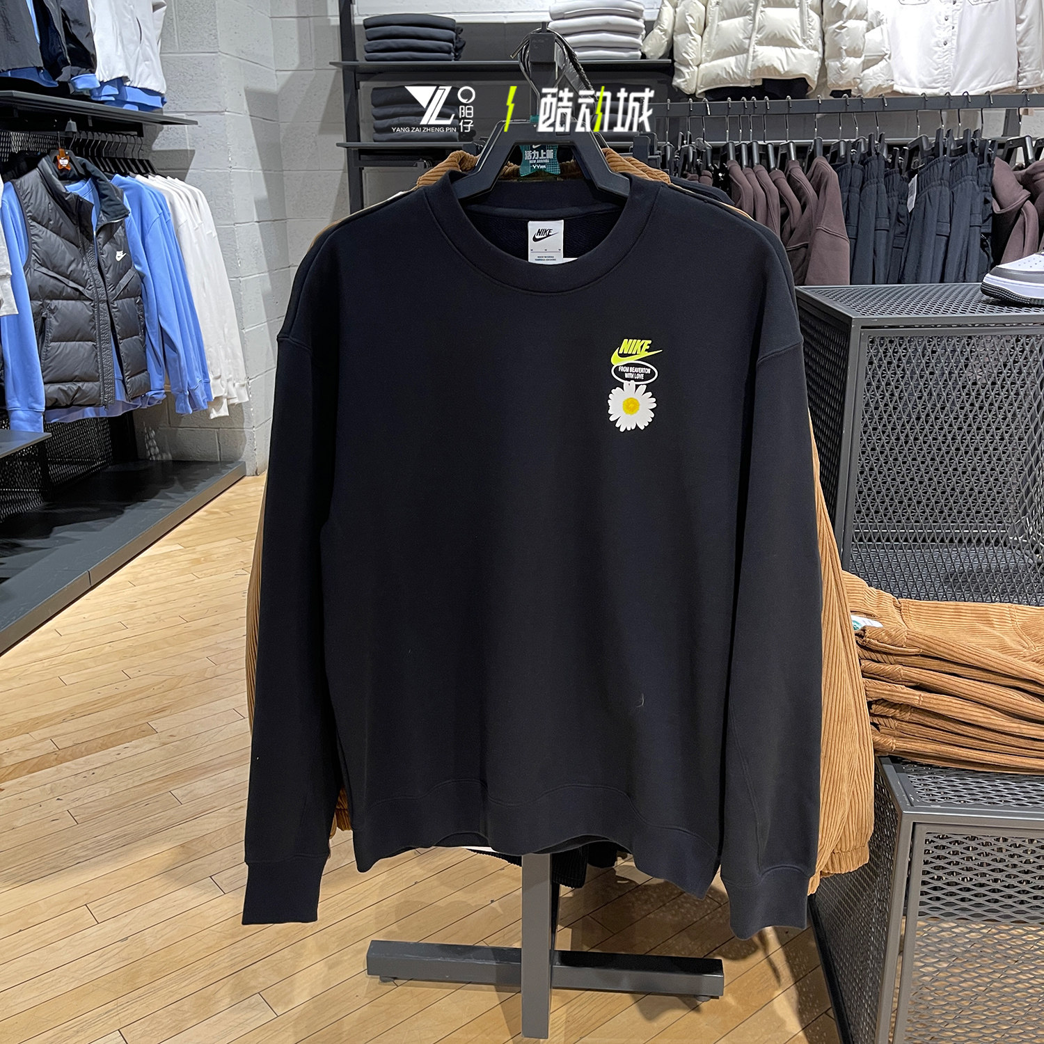 NIKE耐克男子印花运动训练休闲宽松针织圆领套头衫卫衣HJ0836-010,运动服/休闲服装,运动卫衣/套头衫,淘宝优惠券,粉丝福利购,淘宝优惠卷