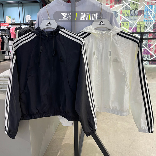 阿迪达斯女子运动休闲短款外套