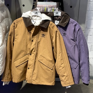 adidas三叶草正品工装棉服男女三合一保暖防风外套KW1240 KW1241