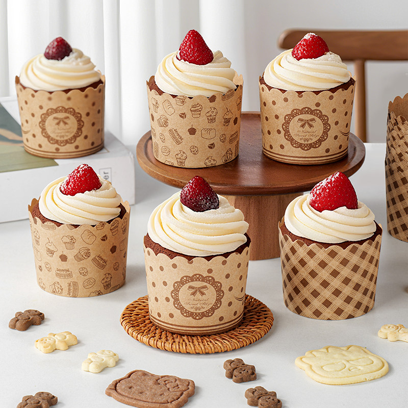 耐高温蛋糕纸杯一次性烤箱用高档梦幻甜品台粉色花边杯子纸托4