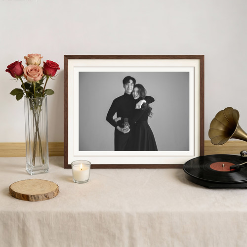 洗照片实木相框冲洗婚纱照放大结婚照打印洗相片画框定制装裱挂墙