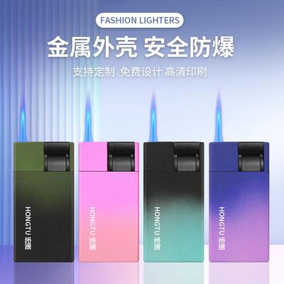 新款金属防爆充气打火机高颜值炫酷一次性防风打火机定制LOGO广告