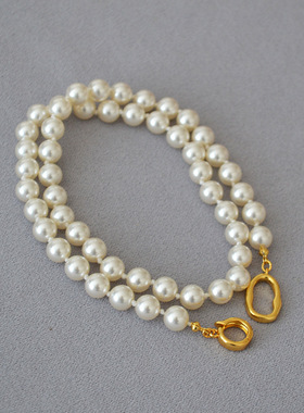 法式小众正圆珍珠项链