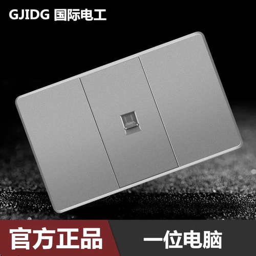 国际电工118型开关插座板面板暗装墙壁电源银灰色 一位电话插座